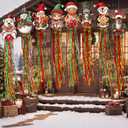 8pcs Christmas Outdoor Decorations with Tassels Christmas Hanging Santa Claus Yard Decoration for Outside 3.3ft Xmas Windsocks Signs for Home Wall Tree Lawn Yard Party Supplies Garden Decor