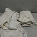 Blackout Curtains 50x100 Inches Long Custom Rustic for Living Dining Room Darkening Faux Linen Curtains Drapes Weather Burg Thermal Insulated Sound Draft Cold Warm Blocking Curtain No Light Cream Back Tab