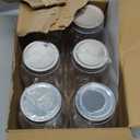 novelinks 32 oz Clear Plastic Jars with Lids, 6 Pack Large Plastic Mason Jars with Lids 32oz, Reusable Quart Containers for Kitchen Organization (6 Pack,Silver)