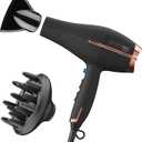 INFINITI PRO by CONAIR Hair Dryer, 1875W Blow Dryer with Diffuser and Concentrator, Ceramic Technology, 3 Heat & 2 Speed Settings, Cold Shot Button, Black