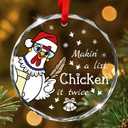 JOETMAE Funny Christmas Ornament - Chicken Ornament for Christmas Tree Rooster Holiday Xmas Decoration - Farmhouse Gift for Poultry Lovers