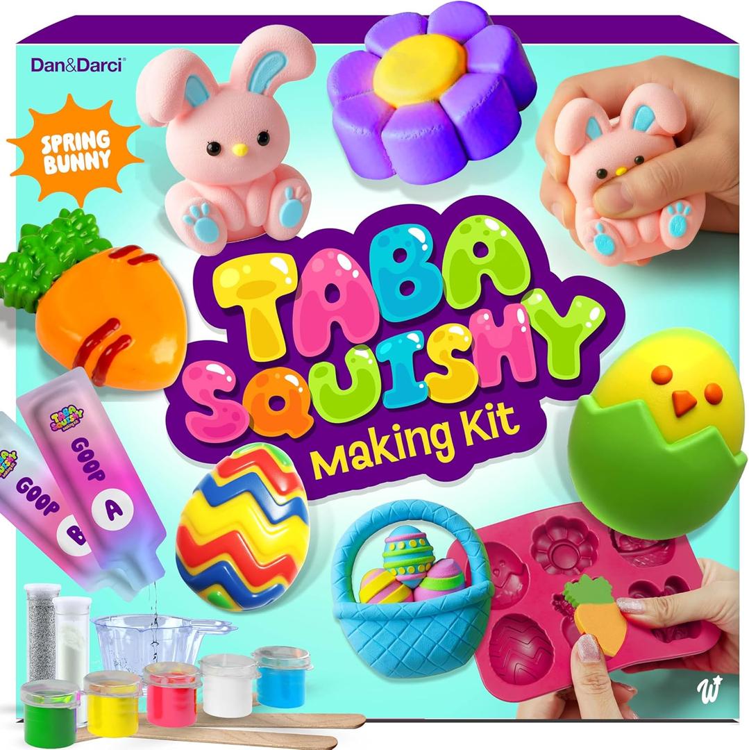 Easter Taba Squishy Making Kit for Kids - Squishies Easter Crafts Activities - 6 7 8 9 10 11 12 Year Old Birthday Gift - Craft Kits for Girls Ages 8-12 - Kid Toys for Ages 5-7 - Cool Arts & Crafts