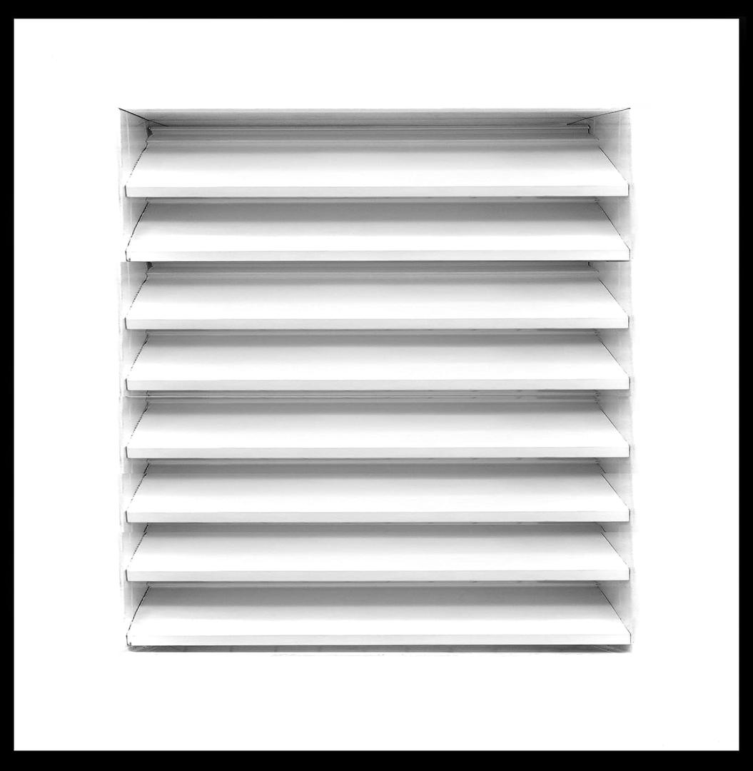 HVAC Premium 24"W x 24"H Aluminum Exterior Gable Louver Vent for Walls & Crawlspace - Weather-Resistant Air Grille with Screen Mesh - White [Outer Dimensions 25.75"W x 25.75"H]
