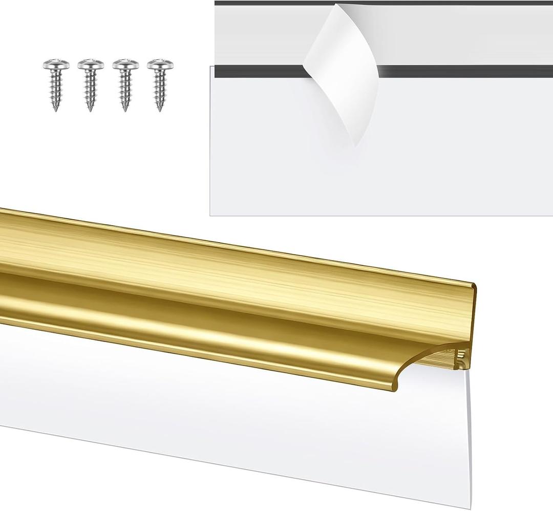 Hicarer 30'' Framed Shower Door Drip Rail with Sweep Bottom Seal, Gold