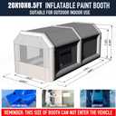 Portable Inflatable Paint Booth Tent with Powerful Blower Inflatable Spray Booth with Air Filter System, Blow Up Paint Booth, 20x10x8.5Ft