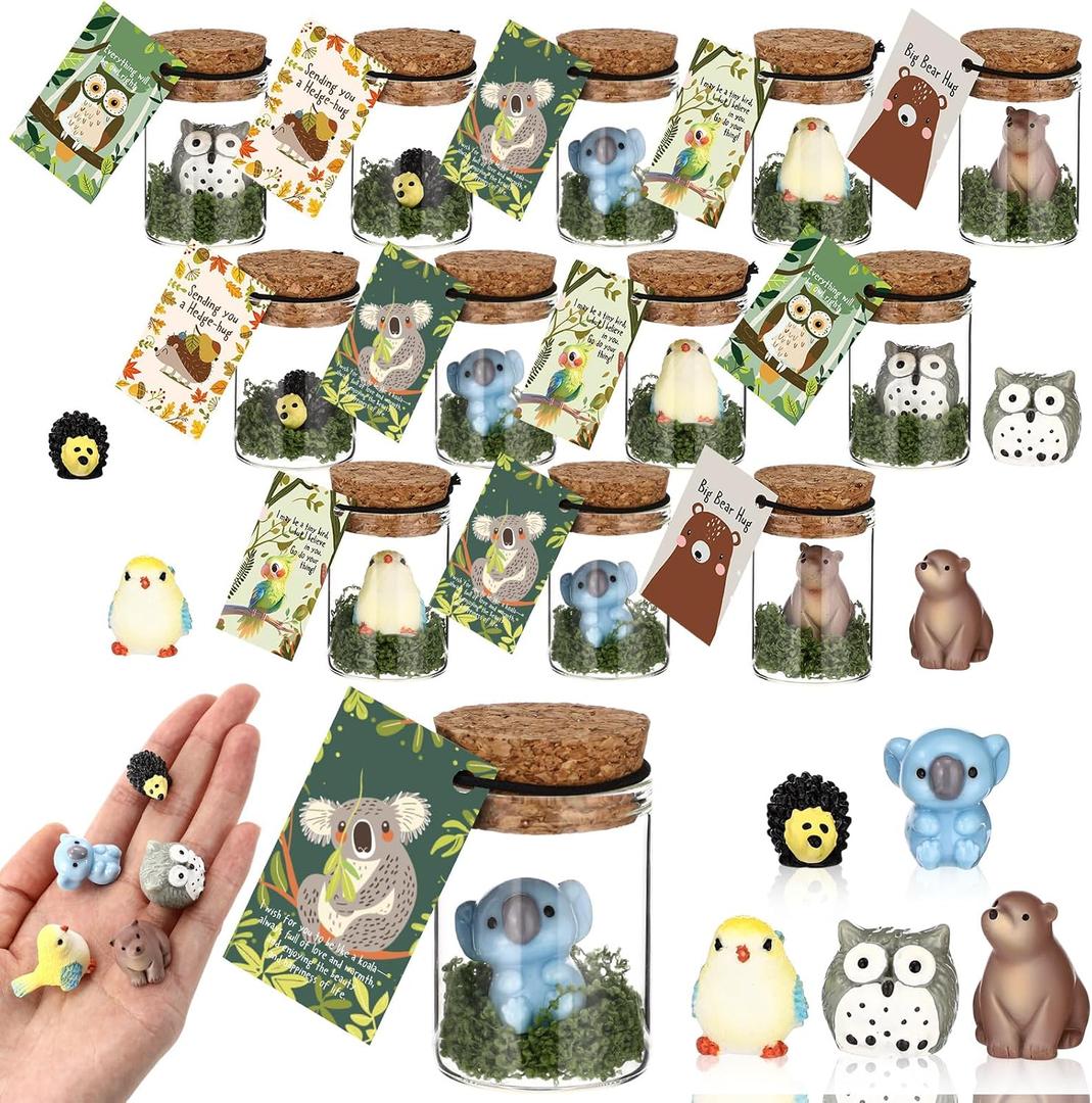 Fumete 35 Set Employee Appreciation Gifts Bulk for Coworkers Staff Thank You Desk Pet Animal Pun Note Card End of Year Student Gifts from Teacher Volunteer Team Graduation Party Favors (Jungle)