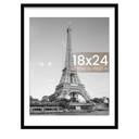 upsimples 18x24 Picture Frame, Display Pictures 16x20 with Mat or 18 x 24 Without, Wall Hanging Poster Frames, Black, Pack of 1 