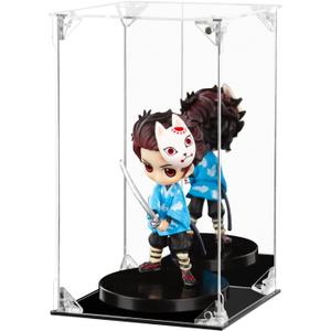 Acrylic Display Case Clear Action Figure Display Case with Mirrored Back, Dustproof Protection Display Box Alternative Glass Case for Collectibles Figures Models Doll Toys (6x6x10 inch; 15x15x25 cm)