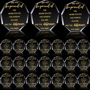 Huquary 24 Pcs Employee Appreciation Awards for Coworker Acrylic Thank You Gifts Trophy Be Proud of The Work You Do Prizes for Colleague Retirement Farewell Motivational Gift (Irregular Style)