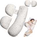 Pregnancy Pillow for Women - Maternity Pillow for Back Pain Relief & Full Body Support, Soft Sleeping Pillow with Removable Cover for Side Sleepers and Pregnancy (White)
