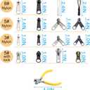 254 Pcs Zipper Repair Kit with Case Include Zipper Replacement and Pull, Universal Zippers Replacement kit for Cloting, Jackets, Coat, Boot, Backpack, Purse and Outdoor Gear