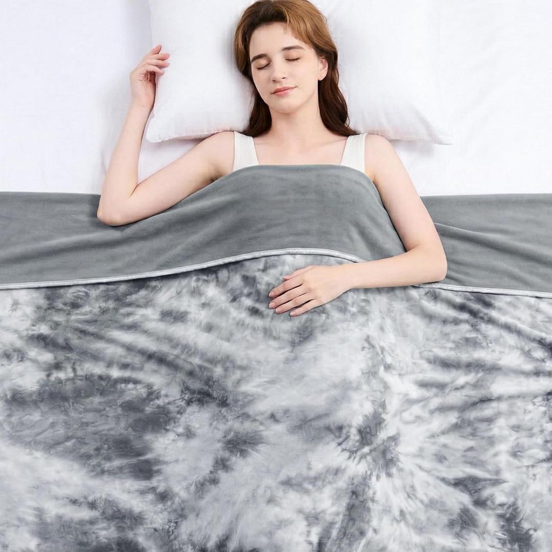 Topcee Cooling Throw Blanket for Night Sweats Decorative Tie Dye, Absorbs Heat to Keep Cool on Warm Nights, Q-Max 0.5 Cooling Blankets for Hot Sleepers, Cool Lightweight Sofa Throw Blanket (50"x70")
