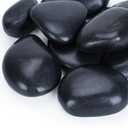 20lbs Black Rocks for Planters, 3-4 Inch Decorative Rocks for Potted Plants, Polished Garden Stones for Outdoor Landscaping, Walkways, Yard, River Rocks for Flower Pots, Vase