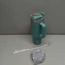 40 oz Tumbler with Handle and Straw, 100% Leak-Proof Travel Mug, Stainless Steel Double Wall Vacuum Insulated Coffee Cup Keeps Cold For 34 Hours, Dishwasher Safe, Teal