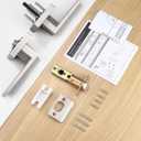 Tinewa 5 Pack Brushed Nickel Passage Door Levers Interior Door Handles, Heavy Duty Closet Hallway Door Handle Sets
