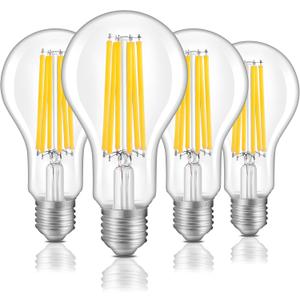 ALAMPEVER 2650LM A23 LED Light Bulb with Dimmable Function, 18W (150 Watt Equivalent), 3000K Warm White, Super Bright Edison Light Bulbs for Garage, Warehouse, Workshop, E26 Base, 4 Pack
