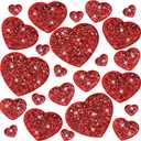 24 Pcs Sequin Heart Iron on Patches in 4 Sizes Embroidered Decorative Shiny Love Patches for Clothing Bags Jackets Jeans Hats Backpacks Costume Accessory(Red)