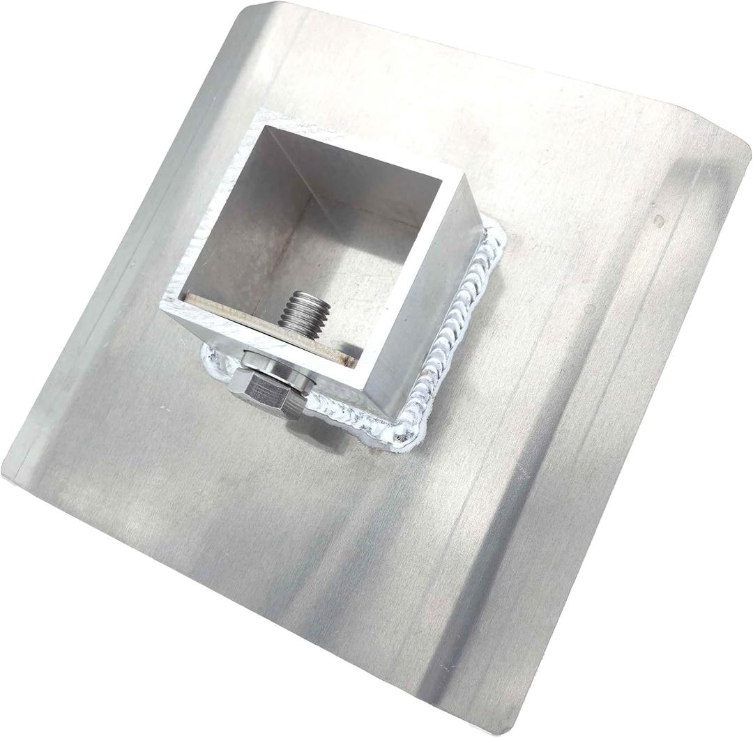 Aluminum Boat Dock Mudflap Foot Pad 6"x6" Dock Base Plate with Stainless Bolt & Nut Fits 2" Round or Square Posts Heavy-Duty Traction Pad for Marine, Pier & Lift Dock Systems