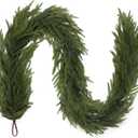 6FT Christmas Garland for Decoration Home Indoor Outdoor, Realistic Pine Christmas Garland Artificial Real Touch Greenery Cedar Garland Mantel Window Table Holiday Thanksgiving Winter Xmas Dcor, Pack of 2