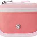 Babysun Mini Rfid Card Holder Slim Wallet with Change Zipper Pocket/3 Card Slots/Key Ring, Small Wallet Thin Credit Card Wallet for Women & Men (Pink Orange)