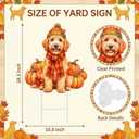Fall Golden Doodle Decor Outdoor - Golden Doodle Decor Fall Dog Metal Yard Stakes Welcome Autumn Yard Sign for Home Decorations 26.2×12.5 Inch