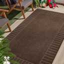 BEQHAUSE Door-Mat Non-Slip Front Doormat Low-Profile Entrance Mats for Front Door Entry Resist Dirt Washable Doormat Absorbent Entryway Door Mat,Brown,36"x60"
