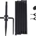 Aramox 10 FT Upgraded Stainless Steel Flagpole, Adjustable Height Rotating Rings 5 Prong Base for Yard Easy Setup Wind Resist Rain Proof