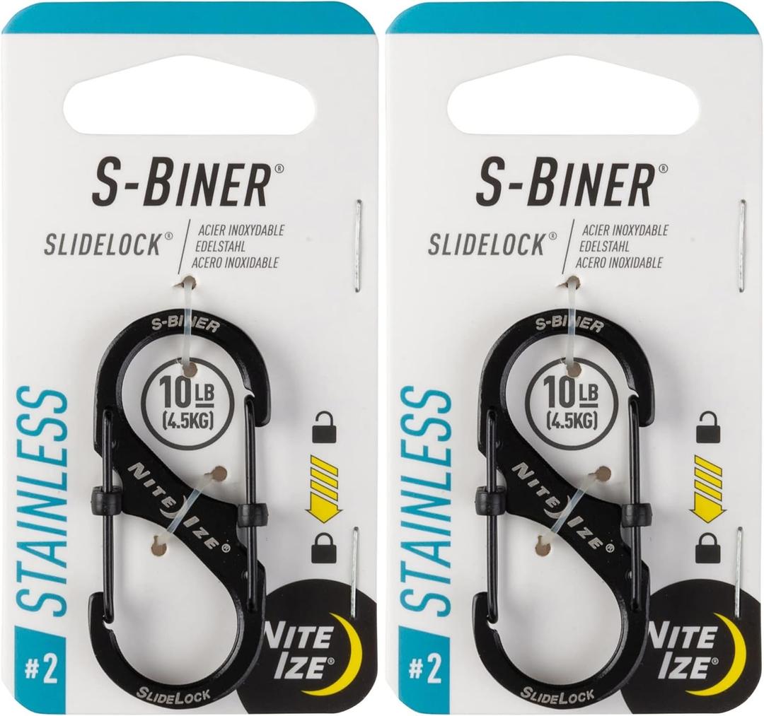 Slidelock Steel S-Biner #2 Black Nite Ize Lsb2-01-R3
