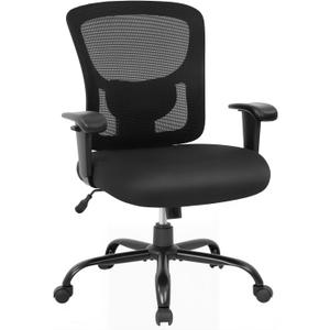 BestOffice Big and Tall 500 lb Mesh Office Chair Ergonomic High Back Desk Chair with Lumbar Support and Extra-Wide Seat for Home Office, Black