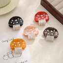 5 Pack Mushroom Hair Claw Clip Funny Mushrooms Barrette Cute Plant Jaw Clamps Clips Hairpins Creative Headwear Non-Slip Accessories for Women