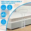 THOOUM Bed Rails for Elderly Adults Safety, Adjustable Bed Cane for Elderly, Heavy Duty Stand Assist Railing for Seniors, for Couch, Chair, Full, Twin Bed (260LBS Loading, 5 Heights, White)