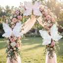 3 PCS Giant Butterfly Decorations 19.7in Large Flying Butterflies Artificial Silk Gauze Butterflies for Wedding Tables Centerpieces Party Decor(White Pink and Purple)