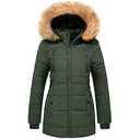 FARVALUE Womens Water Resistant Winter Coat Thicken Puffer Jacket Warm Quilted Parka Padded Windbreaker with Removable Hood Army Green Medium
