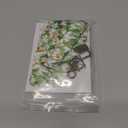 Lanyardio Stretchy Scrunchie Lanyard for ID Badges Keys, Cute Teacher Lanyard for Women with 2 Card Holders 19.6 Inch (Green Flower)