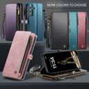 Defencase Compatible with Galaxy A13 5G Case Wallet with RFID Blocking Card Holder for Women Men, PU Leather Magnetic Snap Flip Zipper Strap Wallet Phone Case Fit for Samsung Galaxy A13 5G, Purple