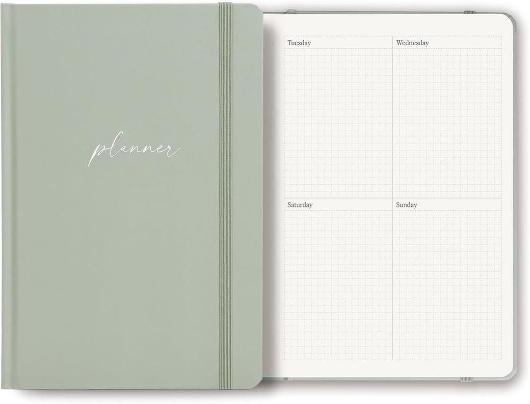 2026 Planner - Undated Monthly, Weekly & Daily Planner for Planning Your Success - To Do List, Habit Tracker, Hardcover, Aesthetic, Academic, Stylish School or Office Supplies (Sage, A5)