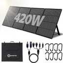 420W Portable Foldable ETFE Monocrystalline Solar Panel 24% High Conversion Foldable Kickstand Ultra-Light Waterproof IP65 Solar Charger for Power Station Off Grid Outdoor