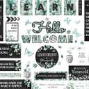 50PCS Modern Farmhouse Bulletin Board Decor, Inspirational Wall Decorative Sign Positive Saying Posters Growth Mindset Accents Set for Middle High School Classroom Home Teachers Parents Students