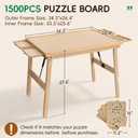 TEAKMAMA No-Assembly Puzzle Table, 1500Pcs 27.6" H Puzzle Board for Adults