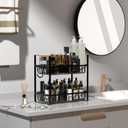 Webtrylics Fruit Basket for Kitchen Counter,Fruit Bowl,Countertop Organizer for Onion Bread and Snack Storage,Heavy Duty Metal Fruit Stand Holder with Liners (2 Tier)