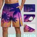 Men Swim Trunks 9 Inch with Mesh Lining Breathable Quick Dry Drawstring Pockets for Summer Beach Pool Board (M)