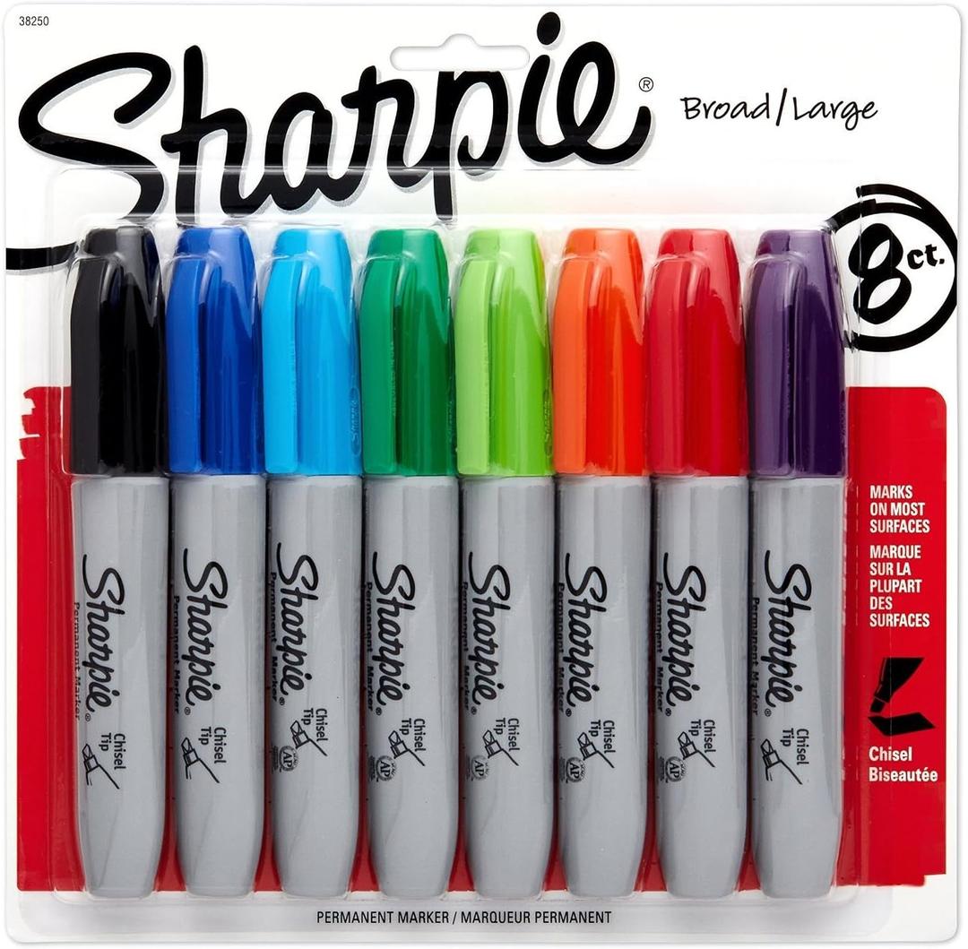 Sharpie Chisel Tip Assorted Colored Markers 8 Count 