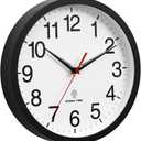 Rohioue Atomic Wall Clock, Modern 14 Inch Battery Operated Wall Clocks, Analog Clock for Living Room, Office, Home, Bedroom, Kitchen, Bathroom(Black)