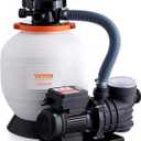 VEVOR 14-inch Sand Filter Pump for Above Ground, Digital Programmer Timer, 3000 GPH, 3/4 HP Pool Pumps System & Filters Combo Set with 6-Way Multi-Port Valve & Strainer Basket, Easy Installation (White)
