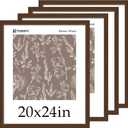 20x24 Picture Frame 4 Pack, Brown Wood Poster Frame, Horizontal and Vertical Display, Wall Hanging