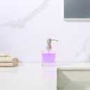 Square Bathroom Soap Dispenser Brushed Nickel, Glass Bottles with Stainless Steel Pump Cube Liquid Soap Dispenser Hand Kitchen