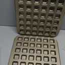 Beasea Square Mini Brownie Bite Pan, 2 Pack 48 Mini Small Tiny Cup All Edges Non Stick Square Cupcake Baking Sheet Tin Tray Carbon Steel Bakeware Individual Muffin Baking Pan - Gold