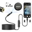 【Dual-Lens BORESCOPE Inspection Camera HD with Light】 Endoscope with Adjustable LED - Compatible with iPhone, Samsung, iPad, iOS & Android - 3.0MP HD, IP67 Waterproof, 16.5ft/5m