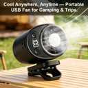Car Clip on Air Conditioner Fan with LED Display 360 Rotation Portable Mini Personal Fan Cooling System for Vehicle Umbrella Office Beach Shirt Camping Waist (Black)