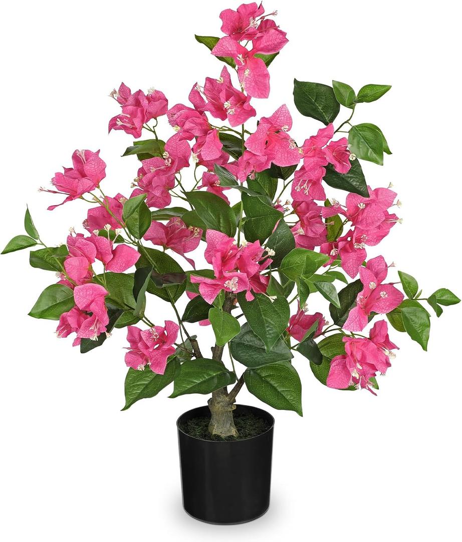 26.3 Large Fake Plants Artificial Flowers Bougainvillea Artificial Plants Trees Indoor Pots, Faux Plants Perfect for Home Decor, Living Room Table Decor, Bedroom Shelf Decor, Dining Room Decor